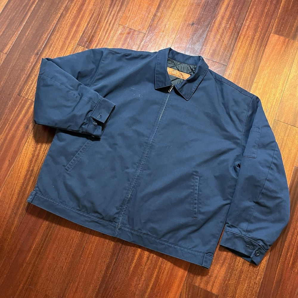 Red Kap Jacket Mens XXL 2XL Navy Blue Mechanic Workwear Quilted Casual JT22NV